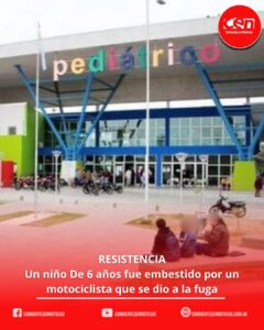 Resistencia: un niño de 6 años fue atropellado y el motociclista se dio a la fuga