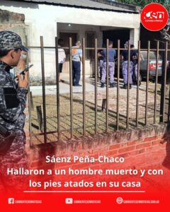 Conmoción en Sáenz Peña: hallan a un jubilado maniatado y detienen a tres sospechosos