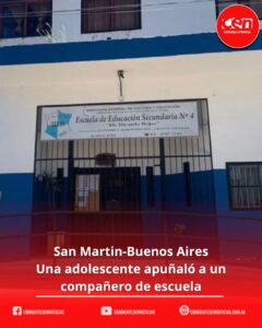 Violencia escolar en San Martín: una alumna de 13 años apuñaló a un compañero de 15