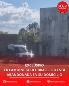 La camioneta del brasilero está abandonada en su domicilio
