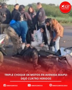 Accidente en cadena en Av. Maipú: una agente penitenciaria fue embestida mientras ayudaba