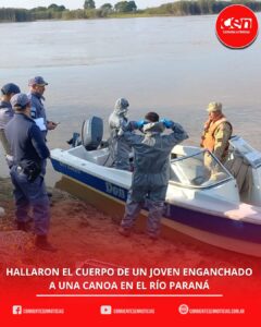 Trágico final: encuentran el cuerpo de un joven correntino en el río Paraná