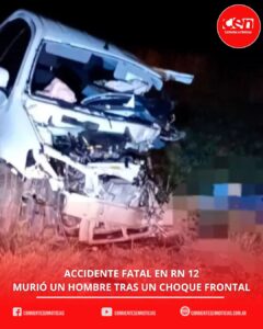 Trágico choque frontal en la Ruta 12: un automovilista de 63 años murió tras impactar contra un camión
