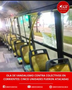 Vandalismo en Corrientes: apedrearon cinco colectivos y suspendieron temporalmente el servicio de las líneas 101 y 110