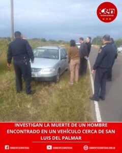 Macabro hallazgo cerca de San Luis del Palmar: encontraron a un hombre muerto dentro de su auto