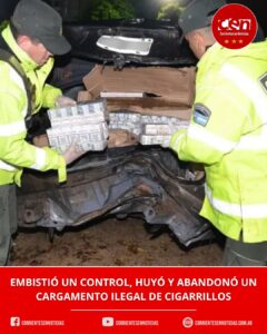 Persecución y vuelco en Corrientes: evadieron un control y abandonaron un millonario cargamento de cigarrillos