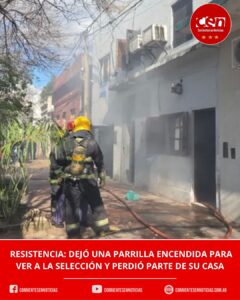 Susto en Resistencia: un asado desatendido durante el partido de la Selección provocó un incendio