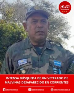 Búsqueda desesperada en Corrientes: piden ayuda para encontrar a un veterano de Malvinas desaparecido