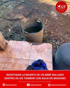 Tragedia en Puerto Iguazú: un bebé de un año murió ahogado al caer dentro de un tambor con agua