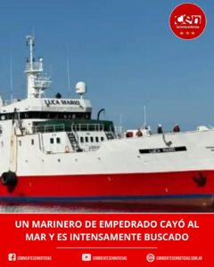 Búsqueda desesperada en Santa Cruz: un marinero correntino cayó al mar desde un buque pesquero en medio de un temporal