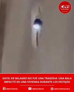 Bala perdida en Goya: un proyectil atravesó el techo de una vivienda durante los festejos de la Selección