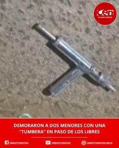 Alerta en Paso de los Libres: demoraron a dos menores que hacían maniobras peligrosas en moto armados con una “tumbera”