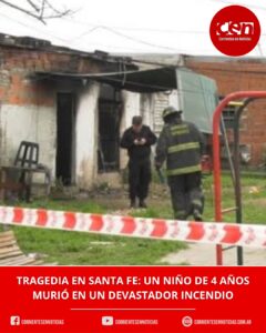 Tragedia en Santa Fe: un niño de 4 años murió al incendiarse su vivienda