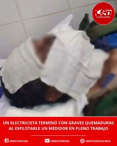 Explosión en Sáenz Peña: un electricista sufrió graves quemaduras al estallar un medidor en una heladería