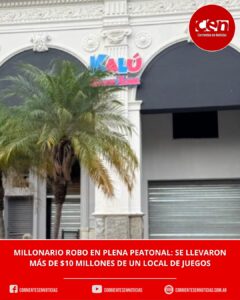 Millonario robo en pleno centro de Corrientes: saquearon la caja fuerte de un local de juegos