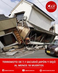 Fuerte sismo de magnitud 7,1 en Japón: al menos 18 muertos y más de 100 heridos