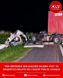 Fuerte choque de camiones en la Ruta 14: un conductor misionero se salvó de milagro tras destruir su cabina