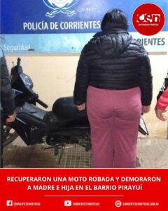 Atrapan a madre e hija con una motocicleta robada en el barrio Pirayuí de Corrientes