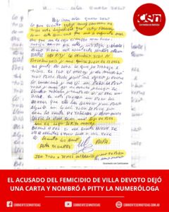 Nuevos detalles del femicidio en Villa Devoto: la víctima recibió al menos 40 puñaladas y el asesino dejó una carta