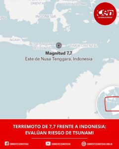Fuerte terremoto de magnitud 7,7 en Indonesia: la Marina de Perú mantiene vigilancia por posible tsunami