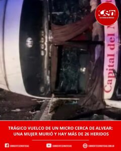 Tragedia en la Ruta 14: volcó un colectivo de larga distancia cerca de Alvear, murió una mujer y hay más de 26 heridos