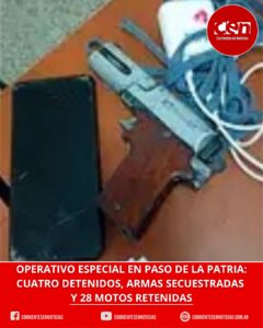 Megaoperativo en la Fiesta del Dorado: detenidos, armas secuestradas y decenas de motos retenidas en Paso de la Patria