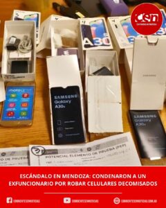 Condenan a un exfuncionario de AFIP en Mendoza: robó celulares secuestrados y se los dio a su familia