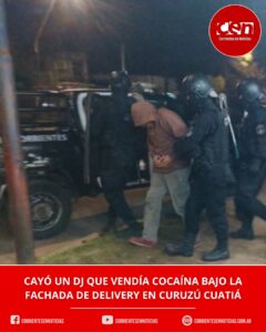 Cayó un DJ en Curuzú Cuatiá: vendía cocaína bajo la fachada de delivery