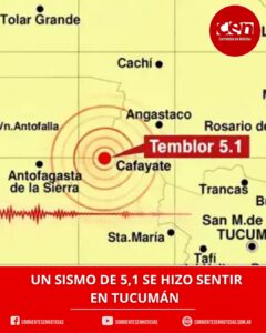 Un sismo de magnitud 5.1 sacudió a Catamarca y se sintió con fuerza en Tucumán y Salta