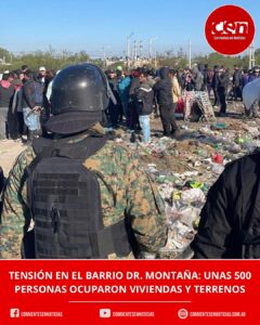 Tensión en el barrio Dr. Montaña: desalojaron una masiva toma de viviendas en construcción y terrenos