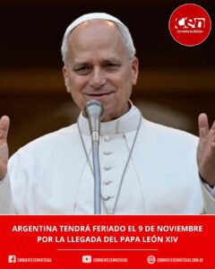 Feriado nacional confirmado: el lunes 9 de noviembre por la visita del papa León XIV