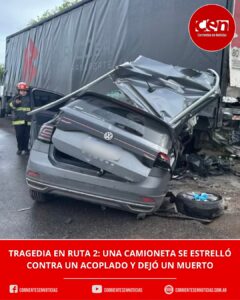 Accidente fatal en la Ruta 2: un hombre murió y otro resultó herido de gravedad tras un choque en Brandsen