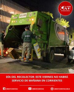 Modificación en la recolección de residuos en Corrientes Capital: el turno mañana estará suspendido este viernes