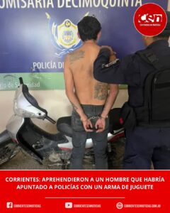 Persecución en Corrientes: apuntó a la Policía, intentó escapar en moto y descubrieron que el arma era de plástico