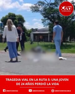 Trágico accidente en Laguna Brava: una joven motociclista murió tras chocar contra un colectivo en la Ruta 5