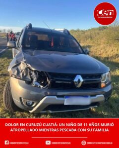 Tragedia en Curuzú Cuatiá: un niño de 11 años murió atropellado mientras pescaba con su familia a la vera de la Ruta 119
