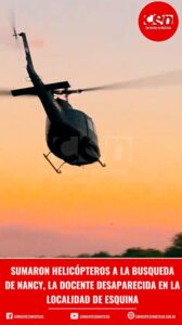 SUMARON HELICÓPTEROS A LA BUSQUEDA DE NANCY