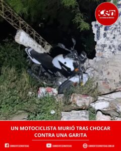 Trágico despiste en Pampa del Indio: un motociclista murió al incrustarse contra una garita
